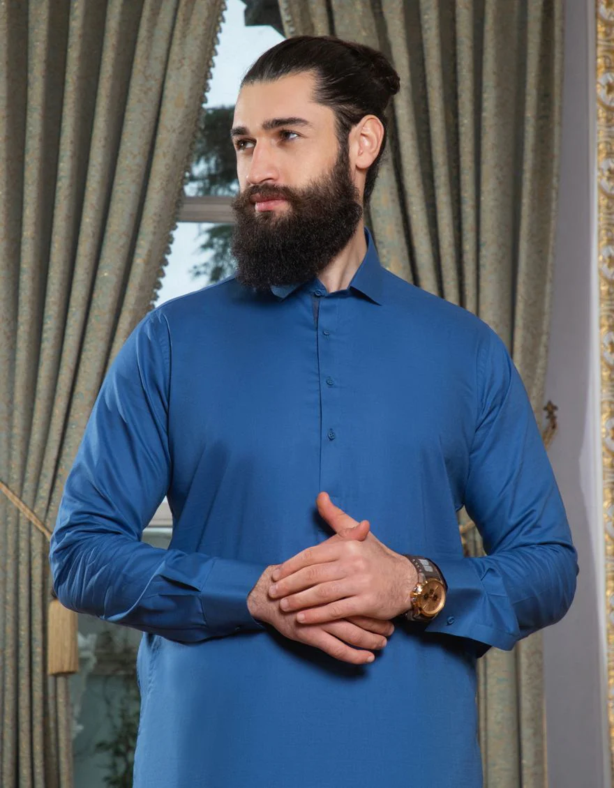 BLUE KAMEEZ SHALWAR | JJKS-S-US-31166/S21/JJ6986-CL - Image 3
