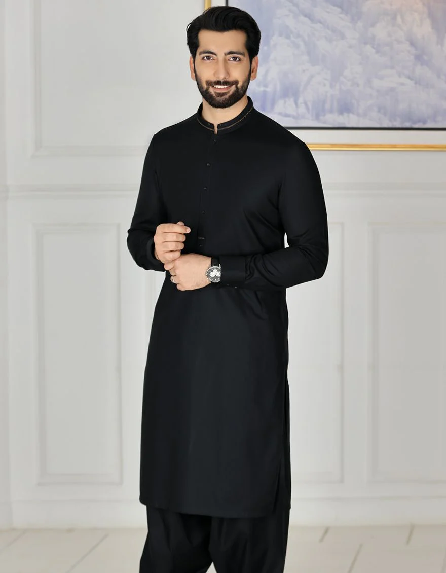 BLACK KAMEEZ SHALWAR | JJKS-S-US-31169/S21/JJ6986 - Image 2