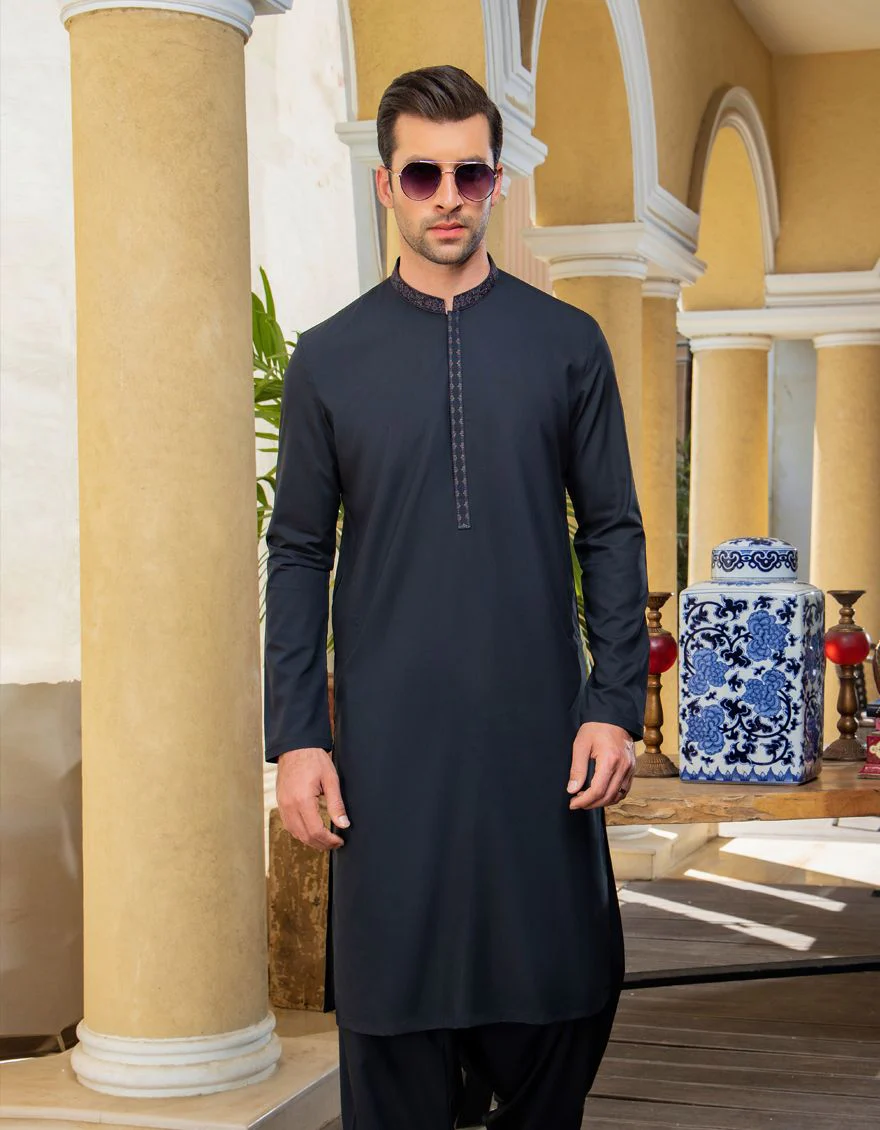 BLACK KAMEEZ SHALWAR | JJKS-S-US-31171/S21/JJ7255 - Image 2