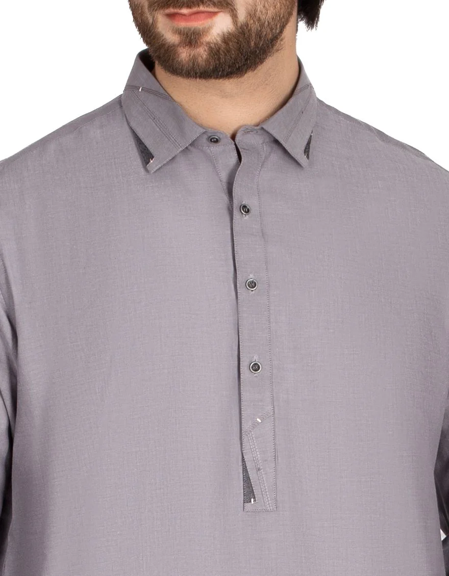 LIGHT GREY KAMEEZ SHALWAR | JJKS-S-US-32434/S20/JJ6973 - Image 2
