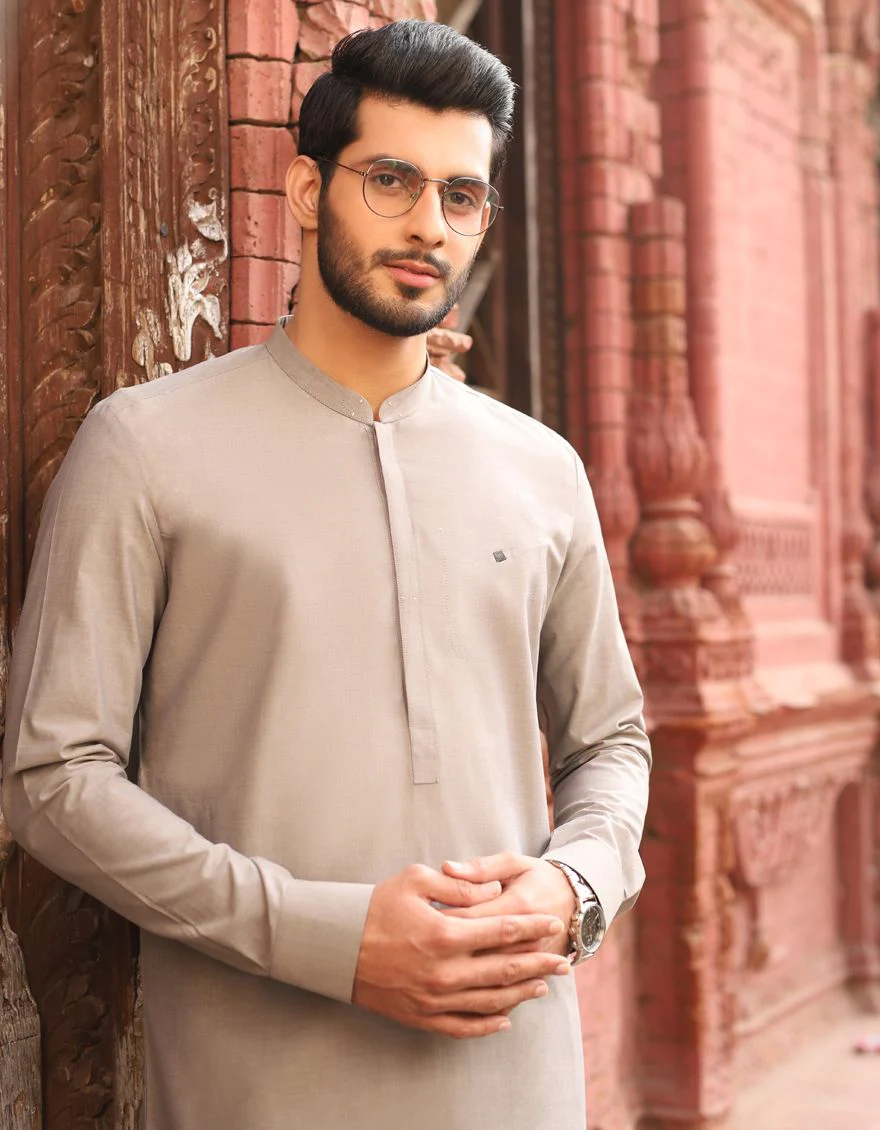 STONE GREY KAMEEZ SHALWAR | JJKS-S-US-32439/S20/JJ6970 - Image 2