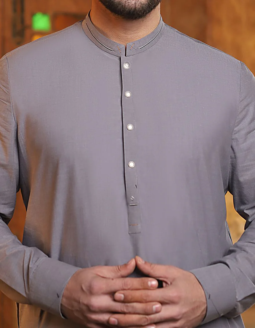 DULL GREY KAMEEZ SHALWAR | JJKS-S-US-32440/S20/JJ6970 - Image 2