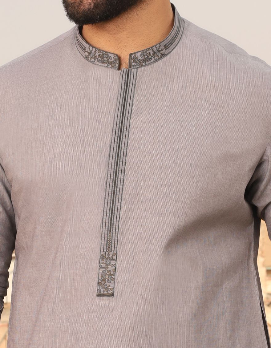 GREY KAMEEZ SHALWAR | JJKS-S-US-32451/S20/JJ6979 - Image 2