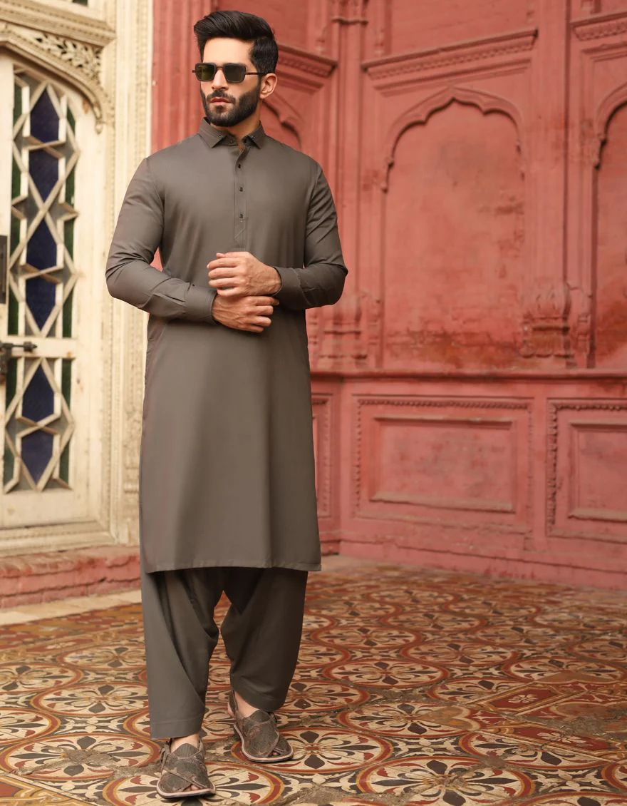 DARK GREY KAMEEZ SHALWAR | JJKS-S-US-32454/S21/JJ6877