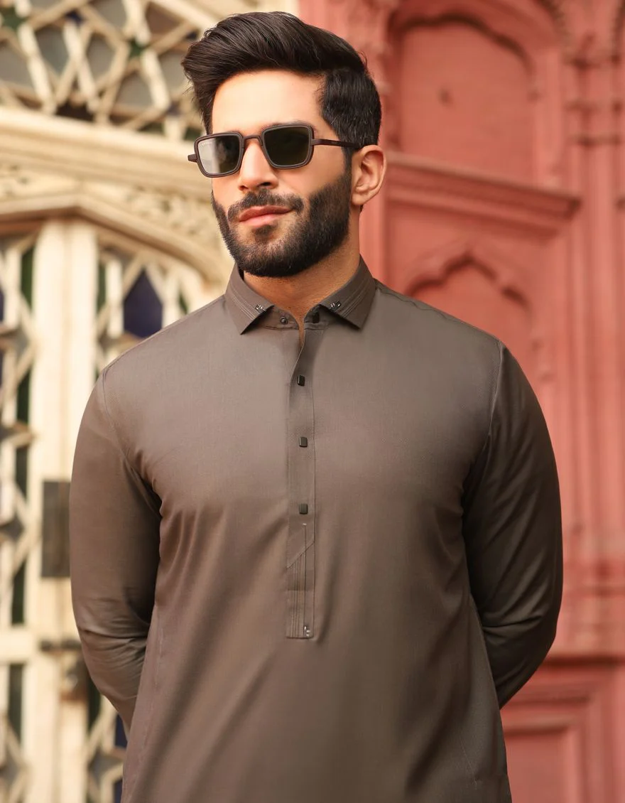 DARK GREY KAMEEZ SHALWAR | JJKS-S-US-32454/S21/JJ6877 - Image 2