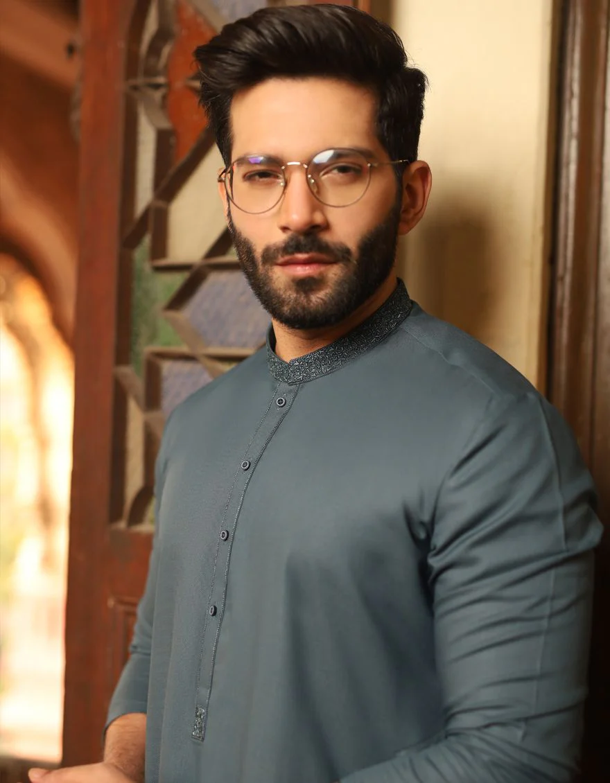 DULL GREEN KAMEEZ SHALWAR | JJKS-S-US-32456/S21/JJ6877 - Image 2