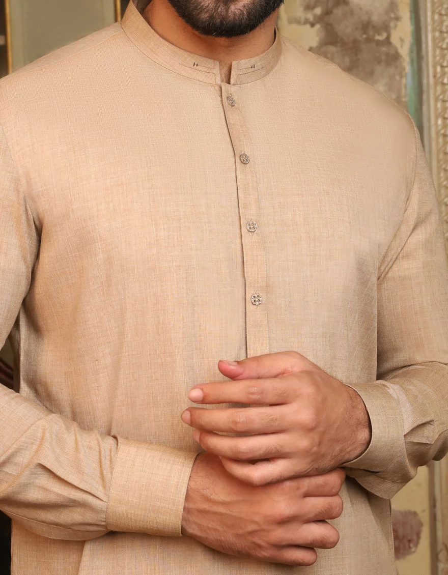 BEIGE KAMEEZ SHALWAR | JJKS-S-US-32457/S21/JJ6835 - Image 2