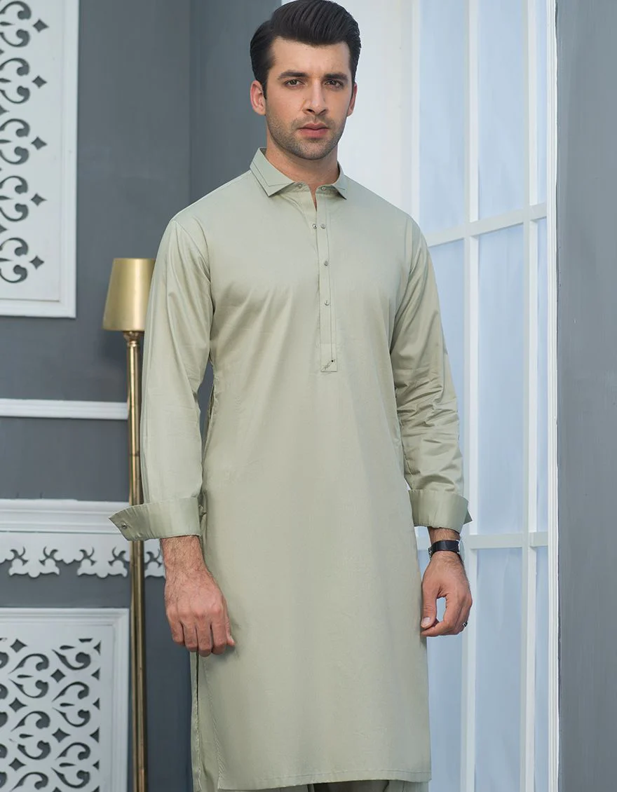 L GREEN KAMEEZ SHALWAR | JJKS-S-US-32491/S21/JJ6886-EX - Image 2