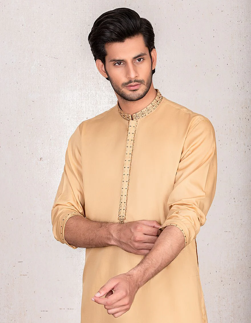 KHAKI KAMEEZ SHALWAR | JJKS-S-US-32496/S21/JJ6887-SF - Image 2
