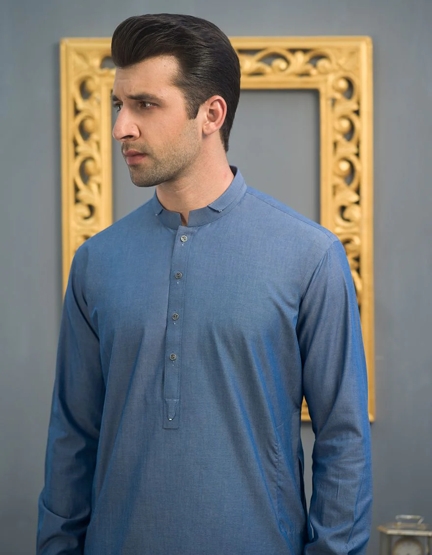 CLASSIC BLUE KAMEEZ SHALWAR | JJKS-S-US-32497/S21/JJ7235-EX - Image 2