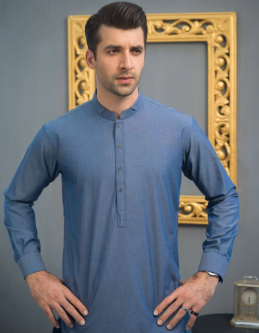 CLASSIC BLUE KAMEEZ SHALWAR | JJKS-S-US-32497/S21/JJ7235-EX - Image 3
