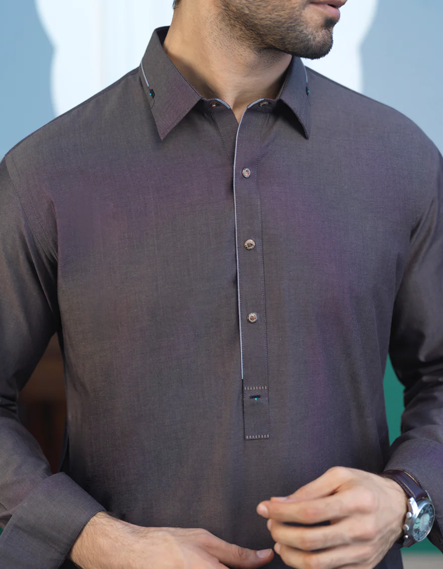 BROWN KAMEEZ SHALWAR | JJKS-S-US-32499/S21/JJ7236-EX - Image 2