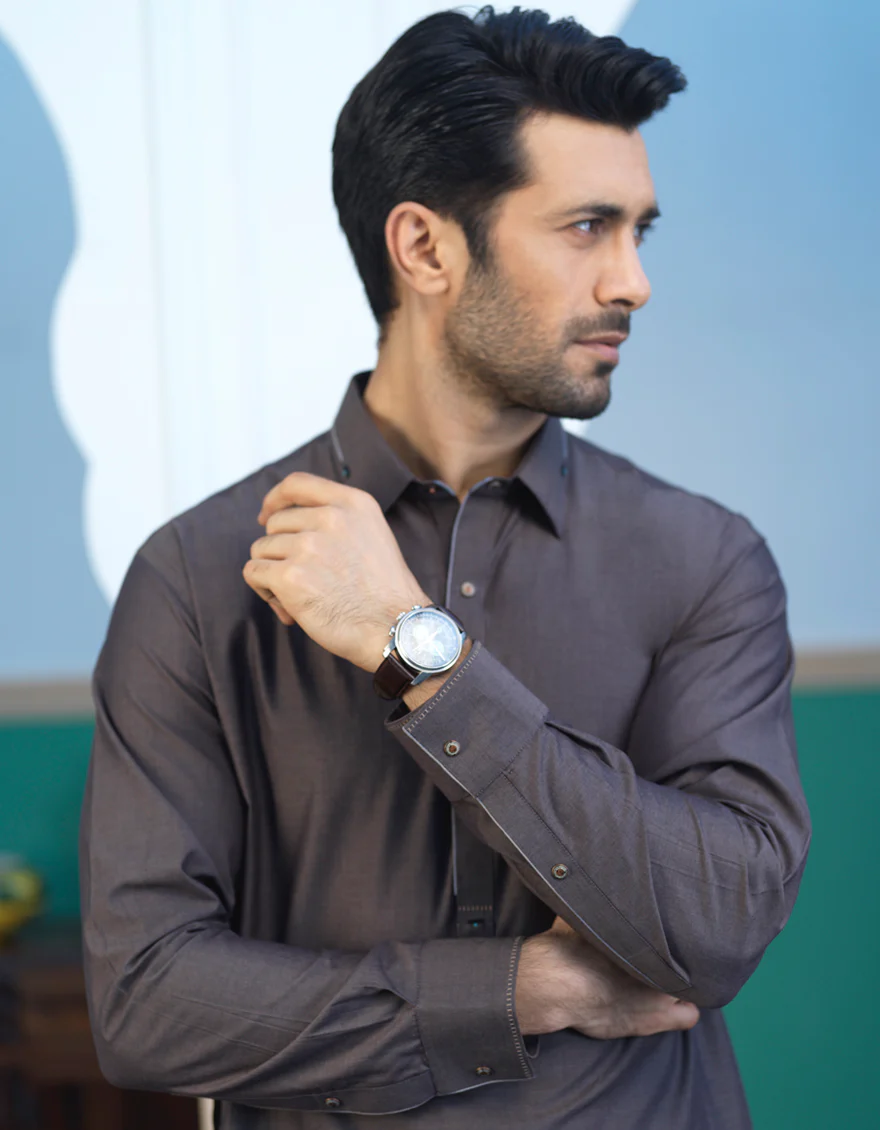 BROWN KAMEEZ SHALWAR | JJKS-S-US-32499/S21/JJ7236-EX - Image 5