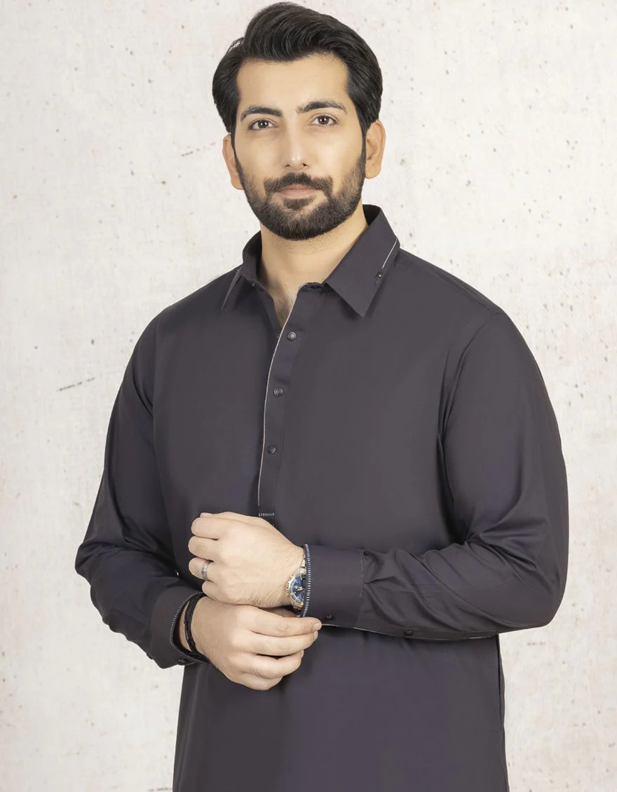 DARK GREY KAMEEZ SHALWAR | JJKS-S-US-32500/S21/JJ7235-EX - Image 2