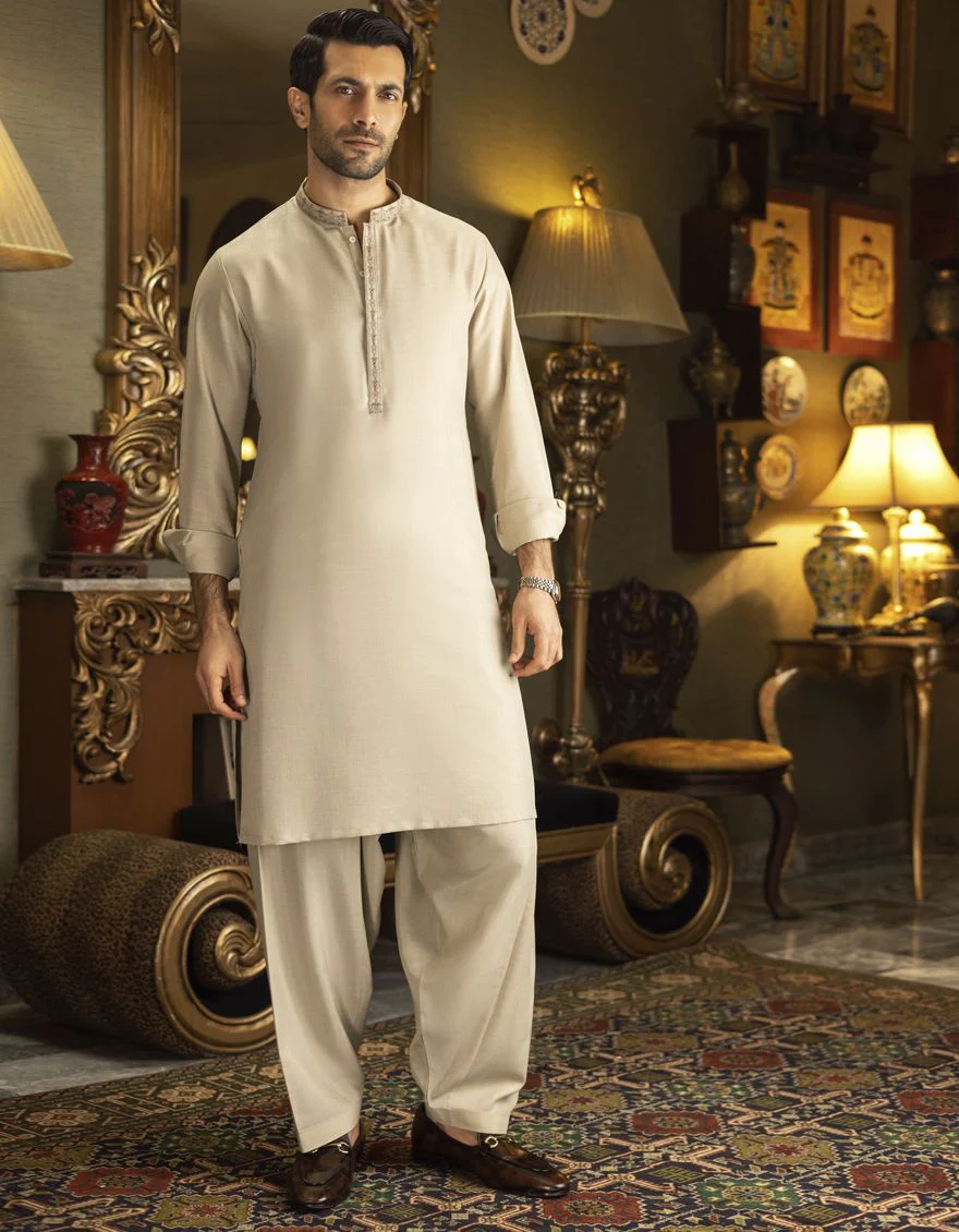 LIGHT OLIVE KAMEEZ SHALWAR | JJKS-S-US-32531/S22/JJ7410-SF - Image 6