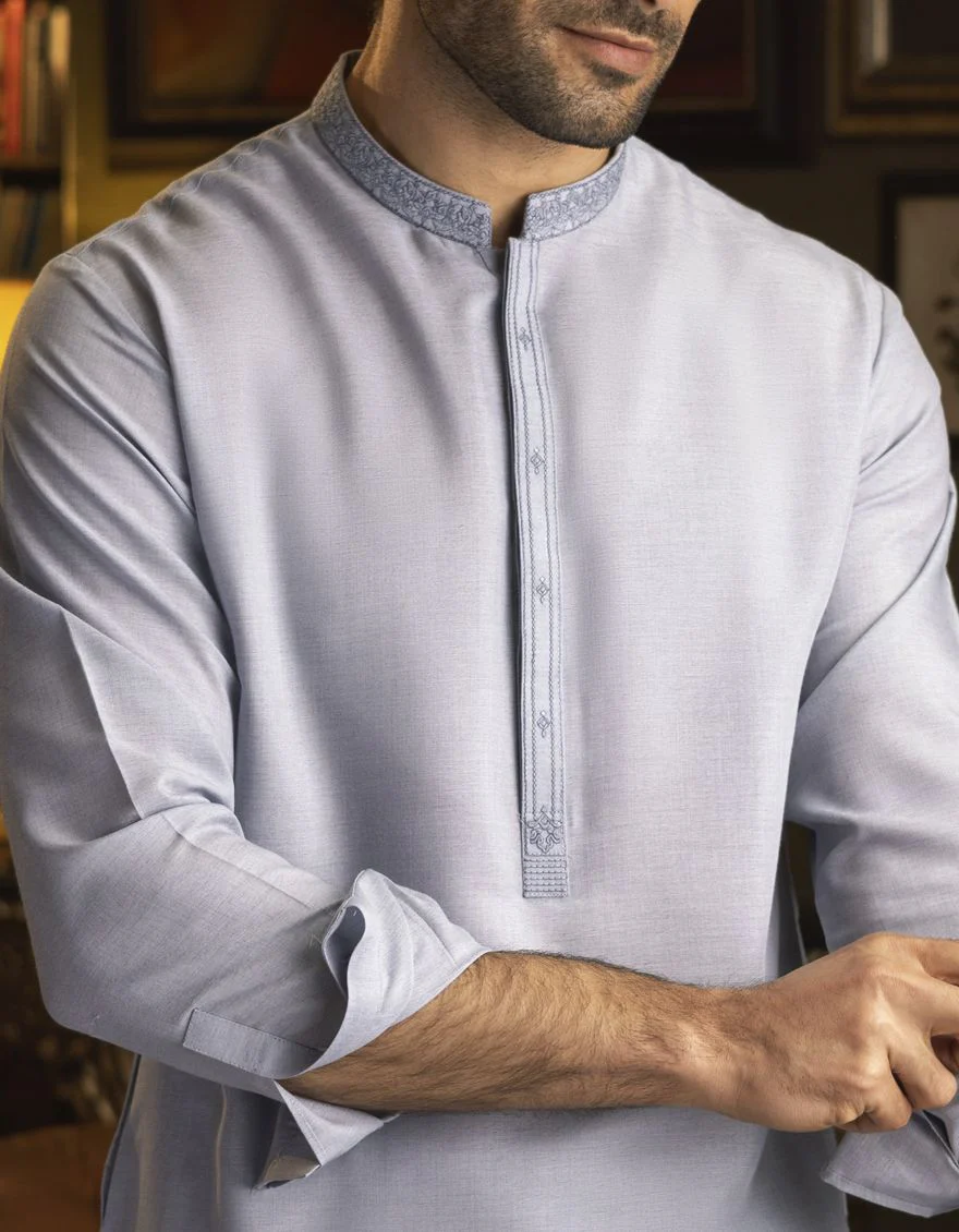BLUEISH GREY KAMEEZ SHALWAR | JJKS-S-US-32532/S22/JJ7410-SF - Image 2