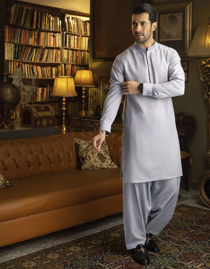 BLUEISH GREY KAMEEZ SHALWAR | JJKS-S-US-32532/S22/JJ7410-SF - Image 4