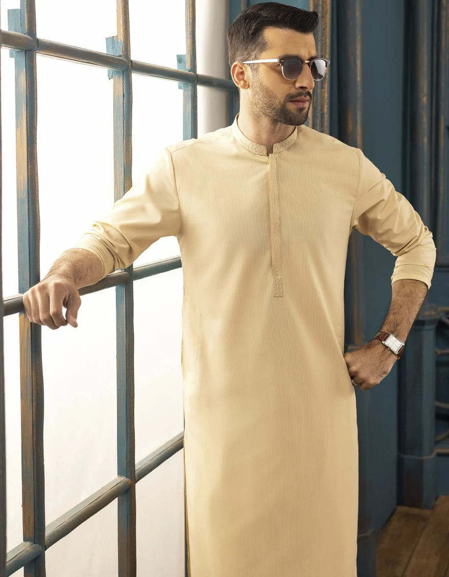 BEIGE KAMEEZ SHALWAR | JJKS-S-US-32542/S22/JJ7528-SF - Image 6