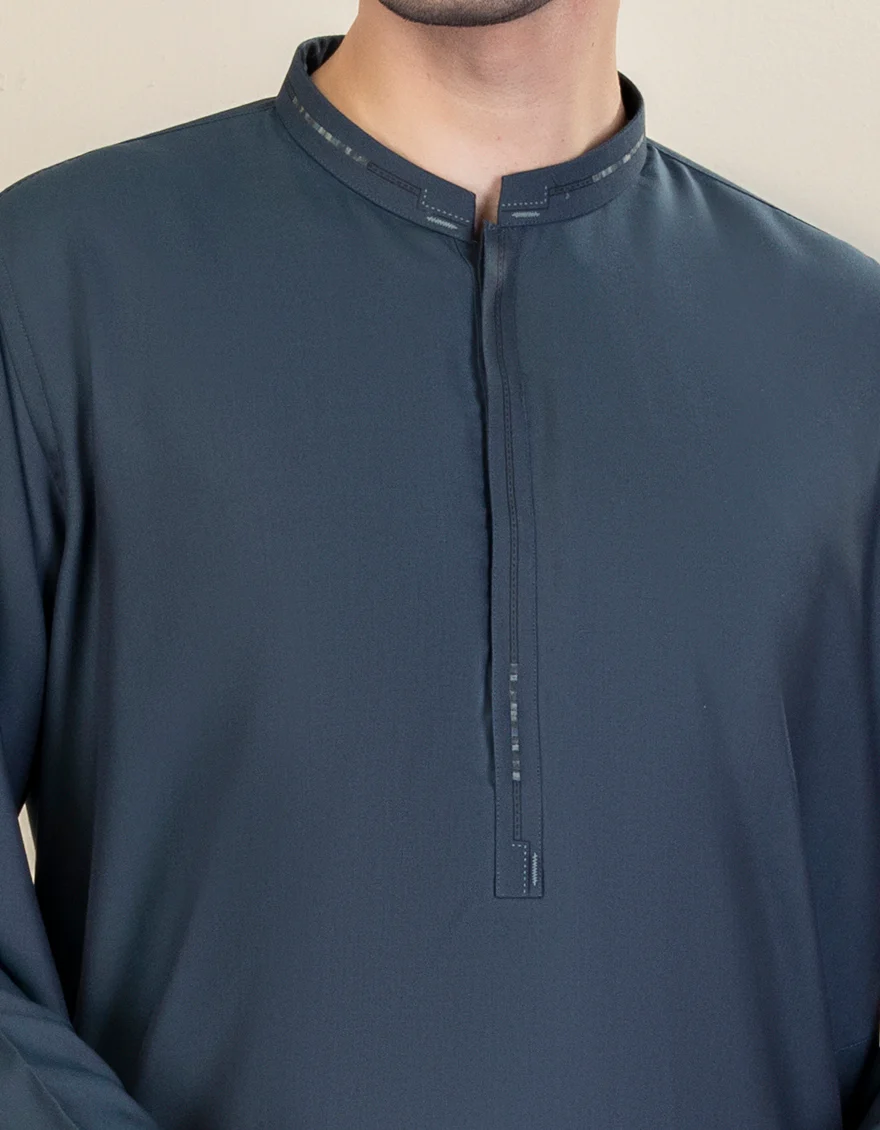 BOTTLE GREEN BLENDED KAMEEZ SHALWAR | JJKS-S-US-32581/S22/JJ7610-CL - Image 2