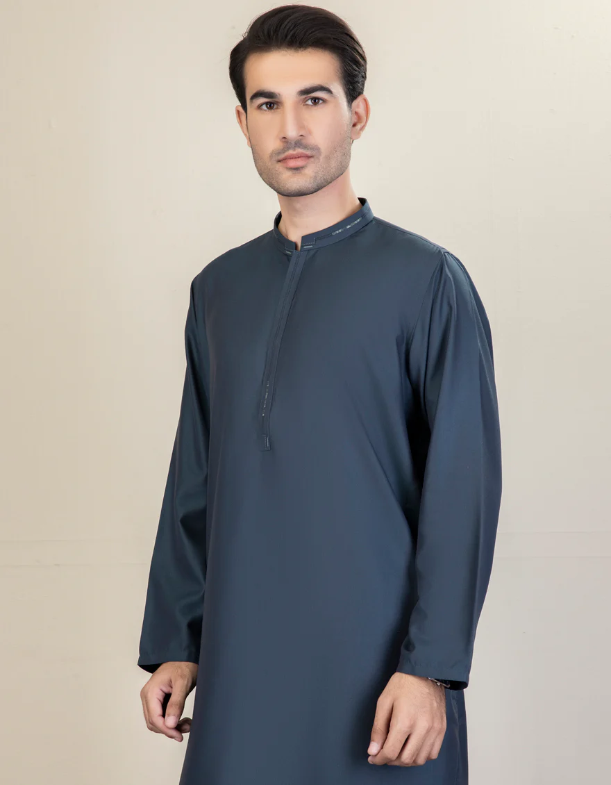 BOTTLE GREEN BLENDED KAMEEZ SHALWAR | JJKS-S-US-32581/S22/JJ7610-CL - Image 3