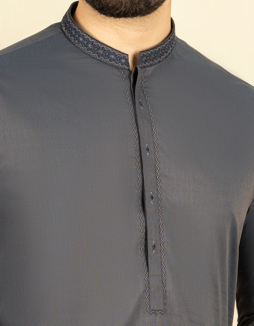 MULTI GREY COTTON KAMEEZ SHALWAR | JJKS-S-US-32603/S22/JJ7662-SF - Image 3