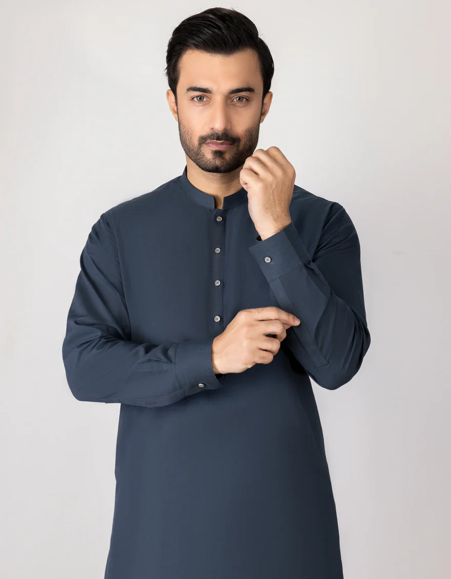 DARK GREY COTTON KAMEEZ SHALWAR | JJKS-S-US-32621/S23/JJ8191-PN - Image 2