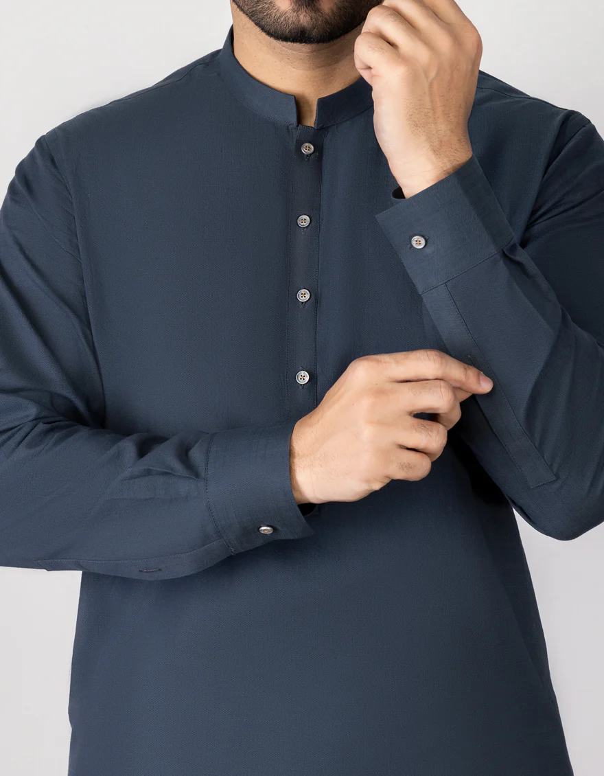 DARK GREY COTTON KAMEEZ SHALWAR | JJKS-S-US-32621/S23/JJ8191-PN - Image 3