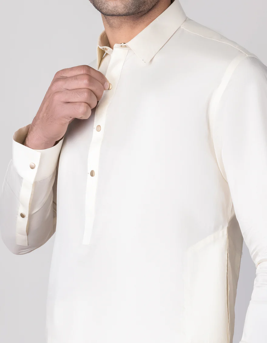 CREAM COTTON KAMEEZ SHALWAR | JJKS-S-US-32630/S23/JJ8168-CL - Image 2