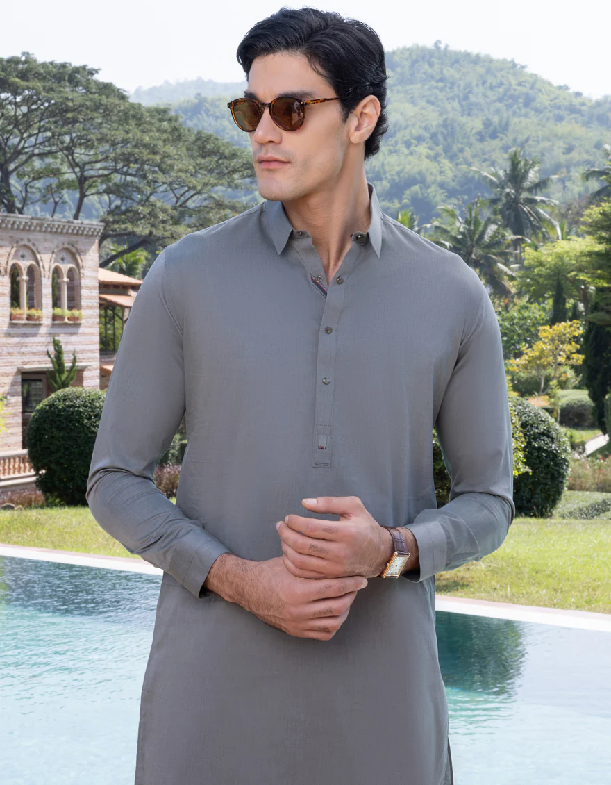 SAGE GREEN COTTON KAMEEZ SHALWAR | JJKS-S-US-32637/S23/JJ8290-CL - Image 3