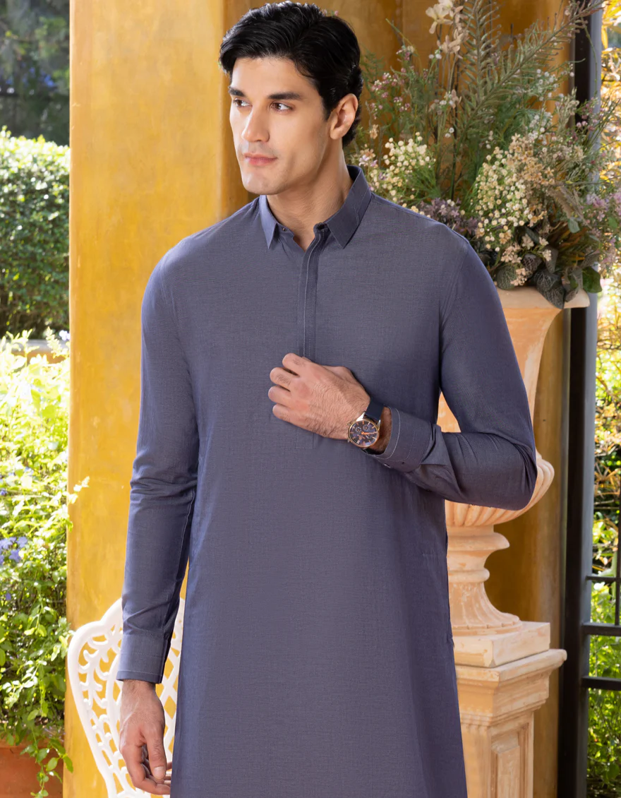 DENIM COTTON KAMEEZ SHALWAR | JJKS-S-US-32661/S22/JJ8609-CL - Image 4