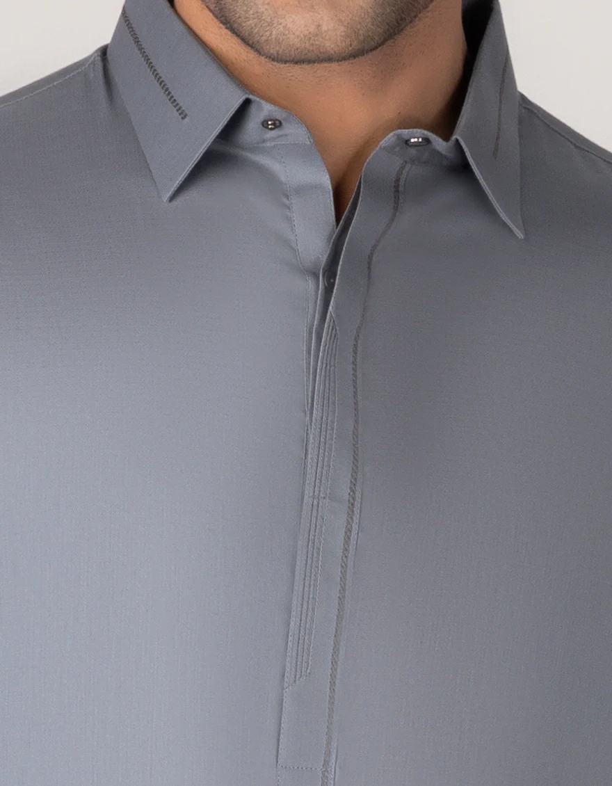 GREY COTTON KAMEEZ SHALWAR | JJKS-S-US-32672/S22/JJ8630-EX - Image 2