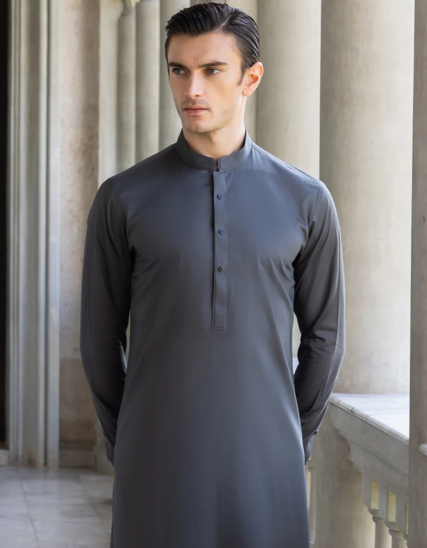 GREYISH GREEN COTTON KAMEEZ SHALWAR | JJKS-S-US-32689/S23/JJ8168-EX - Image 3