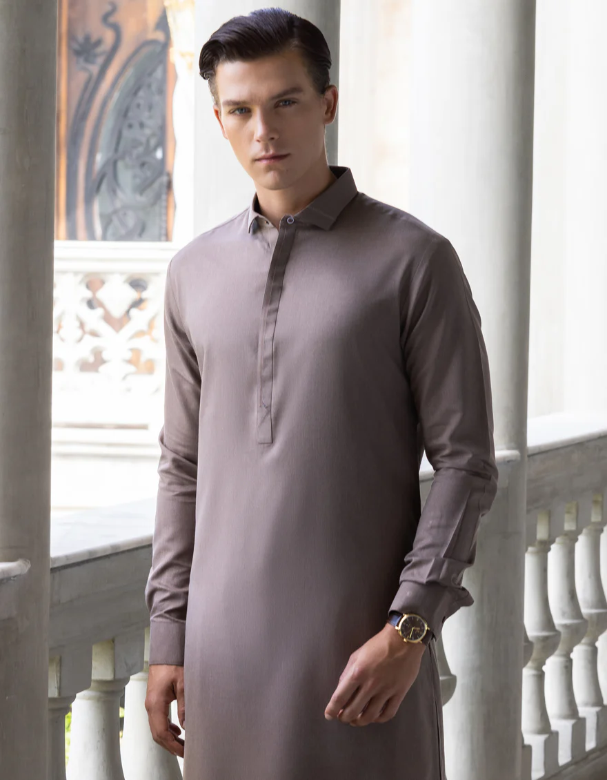 CHESTNUT BROWN BLENDED KAMEEZ SHALWAR | JJKS-S-US-32694/S23/JJ7669-CL - Image 4