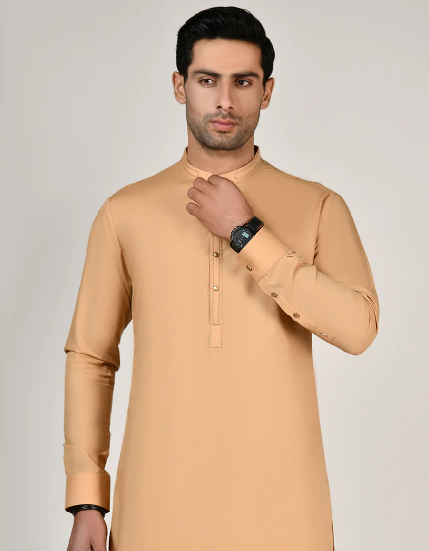 BRICK BLENDED KAMEEZ SHALWAR | JJKS-S-US-32787/S23/JJ8284-CL - Image 2