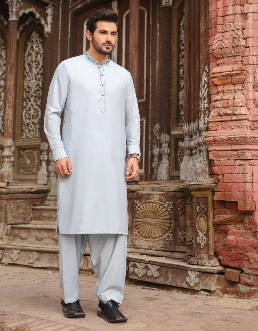 DULL BLUE KAMEEZ SHALWAR | JJKS-S-US-34014/S21/JJ6835