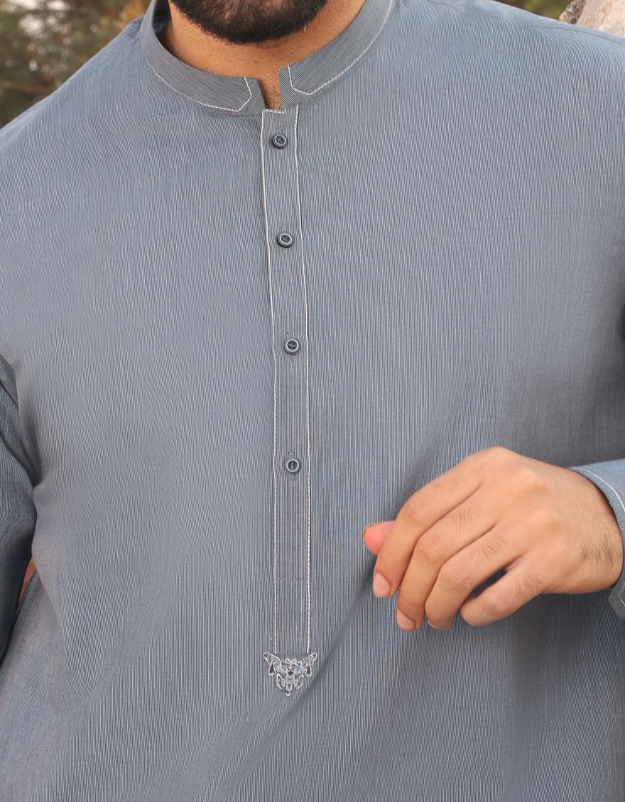 PIGEON BLUE KAMEEZ SHALWAR | JJKS-S-US-34022/S21/JJ6979 - Image 2
