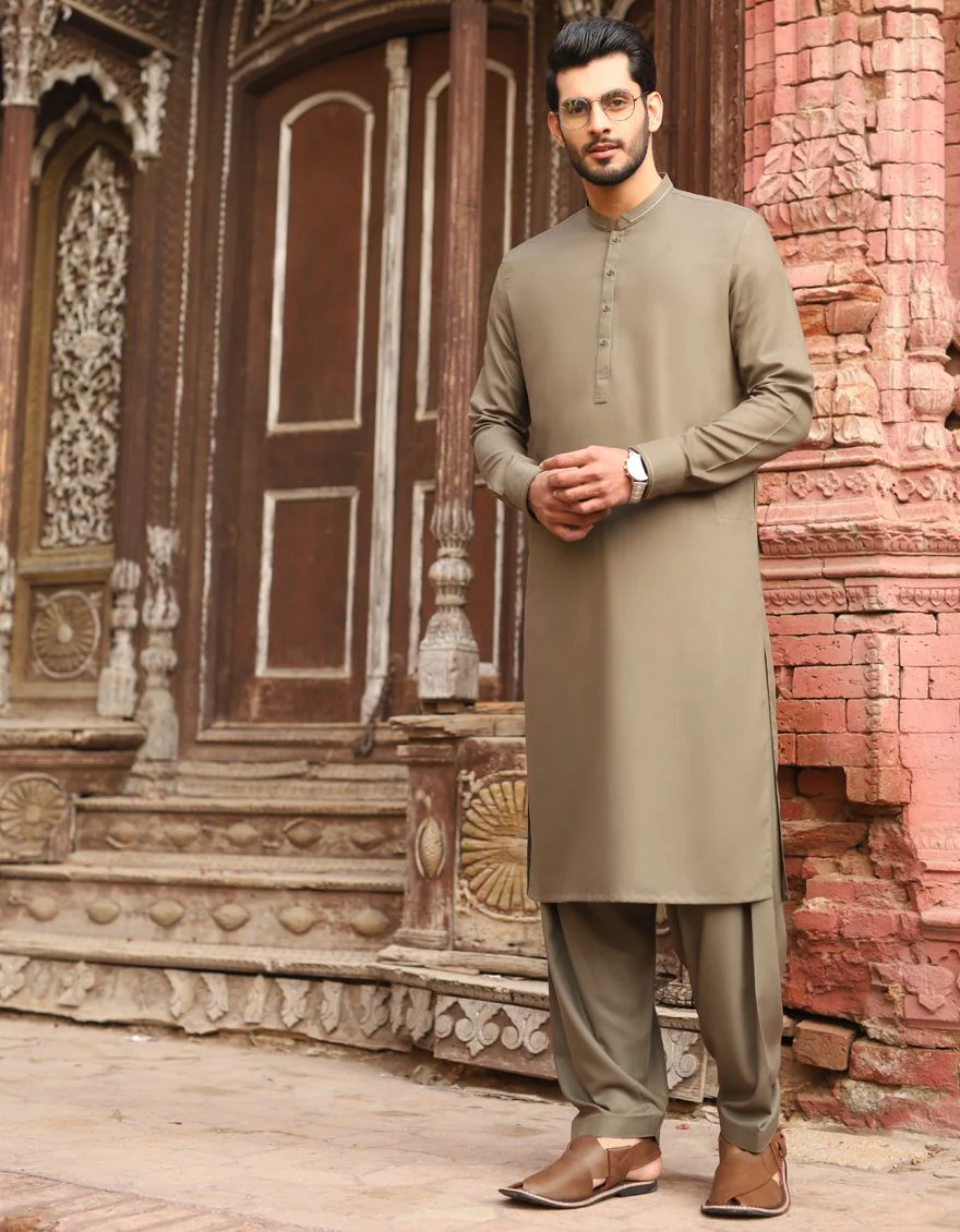 ARMY GREEN KAMEEZ SHALWAR | JJKS-S-US-34049/S21/JJ6877