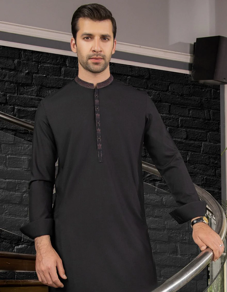 BLACK KAMEEZ SHALWAR | JJKS-S-US-34066/S21/JJ7324-SF - Image 2