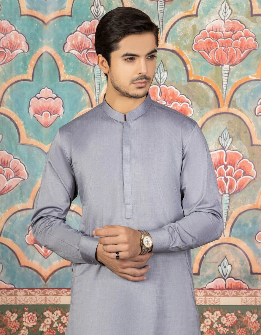 SILVER GREY KAMEEZ SHALWAR | JJKS-S-US-34083/S21/JJ7249-CL - Image 2