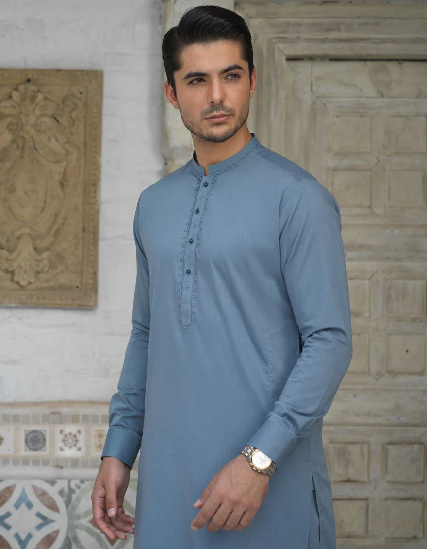 STONE GREY KAMEEZ SHALWAR | JJKS-S-US-34089/S21/JJ7239-SF - Image 3