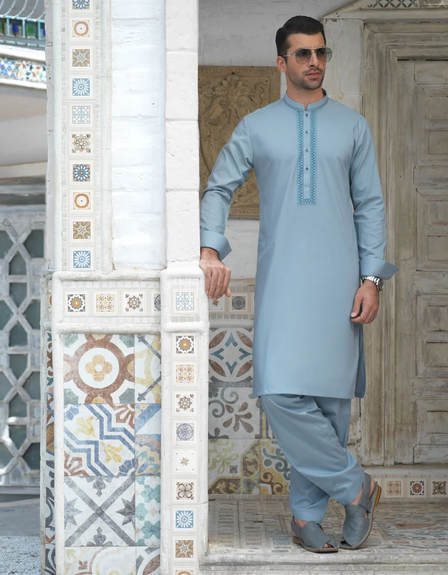 SKY WHITE KAMEEZ SHALWAR | JJKS-S-US-34090/S21/JJ7239-SF - Image 2