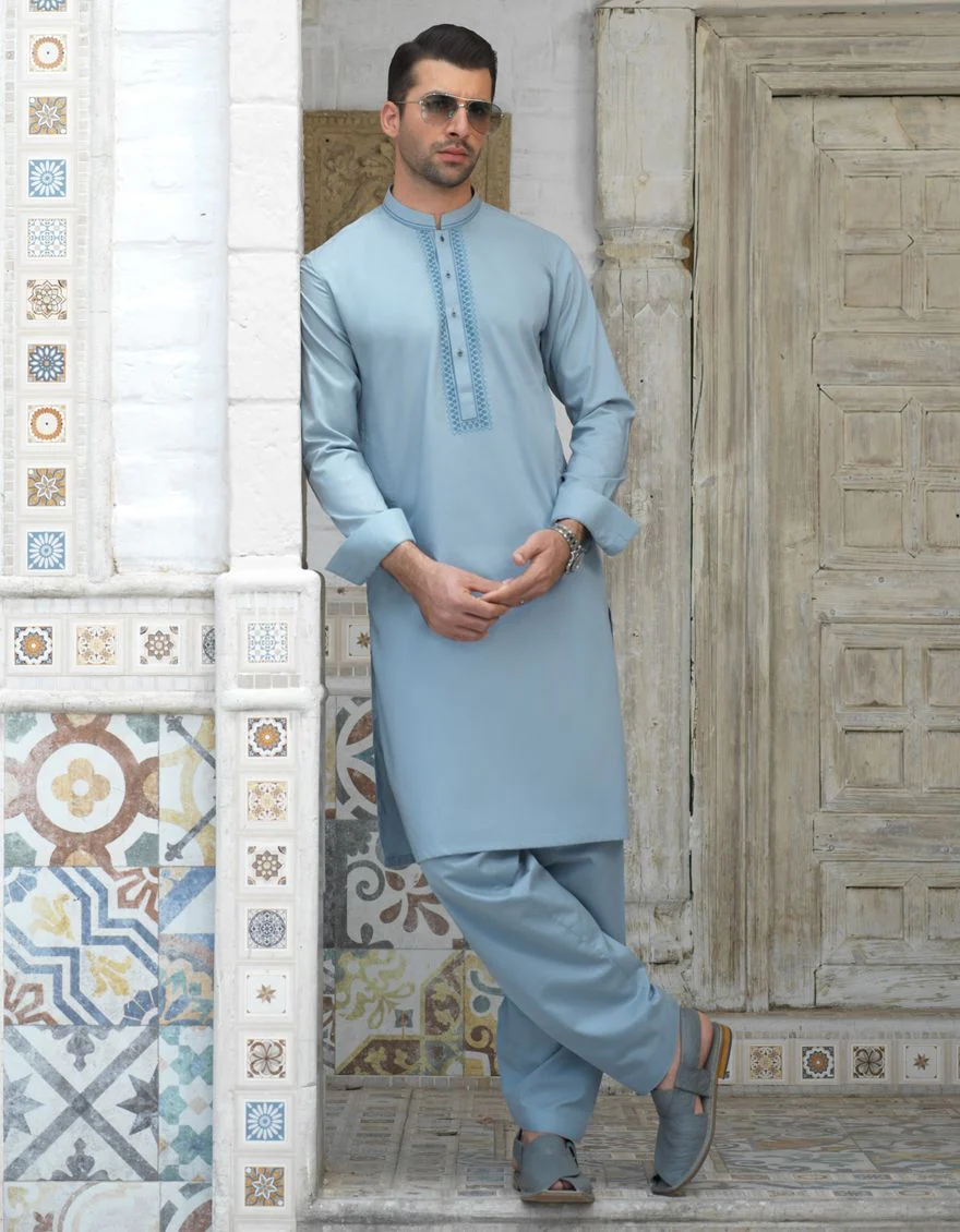 SKY WHITE KAMEEZ SHALWAR | JJKS-S-US-34090/S21/JJ7239-SF - Image 3