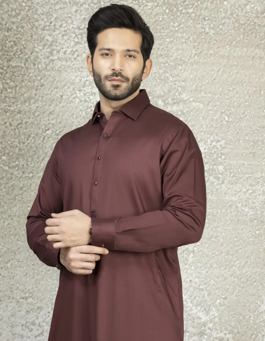 MAROON KAMEEZ SHALWAR | JJKS-S-US-34150/S22/JJ7545-EX - Image 2
