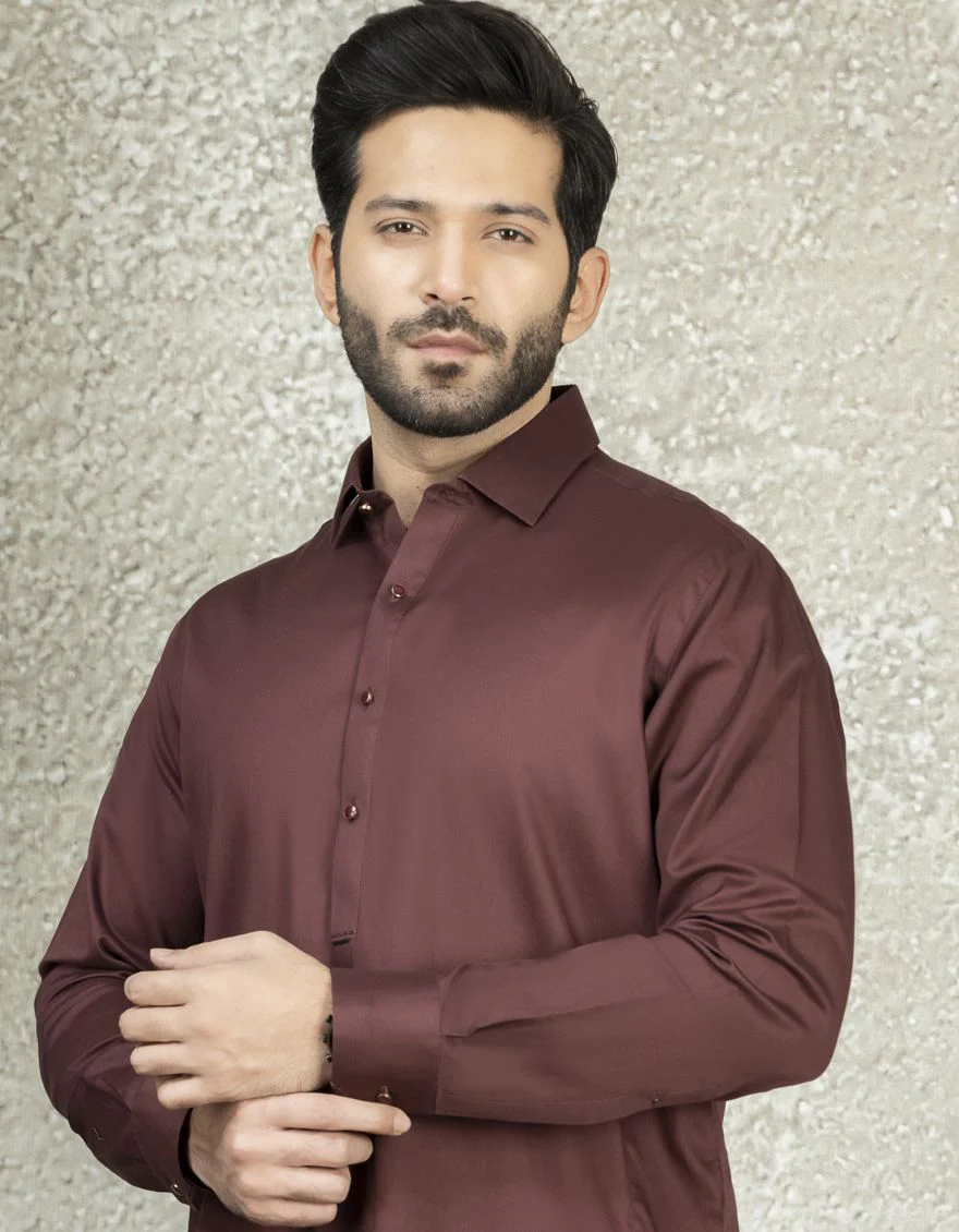 MAROON KAMEEZ SHALWAR | JJKS-S-US-34150/S22/JJ7545-EX - Image 3