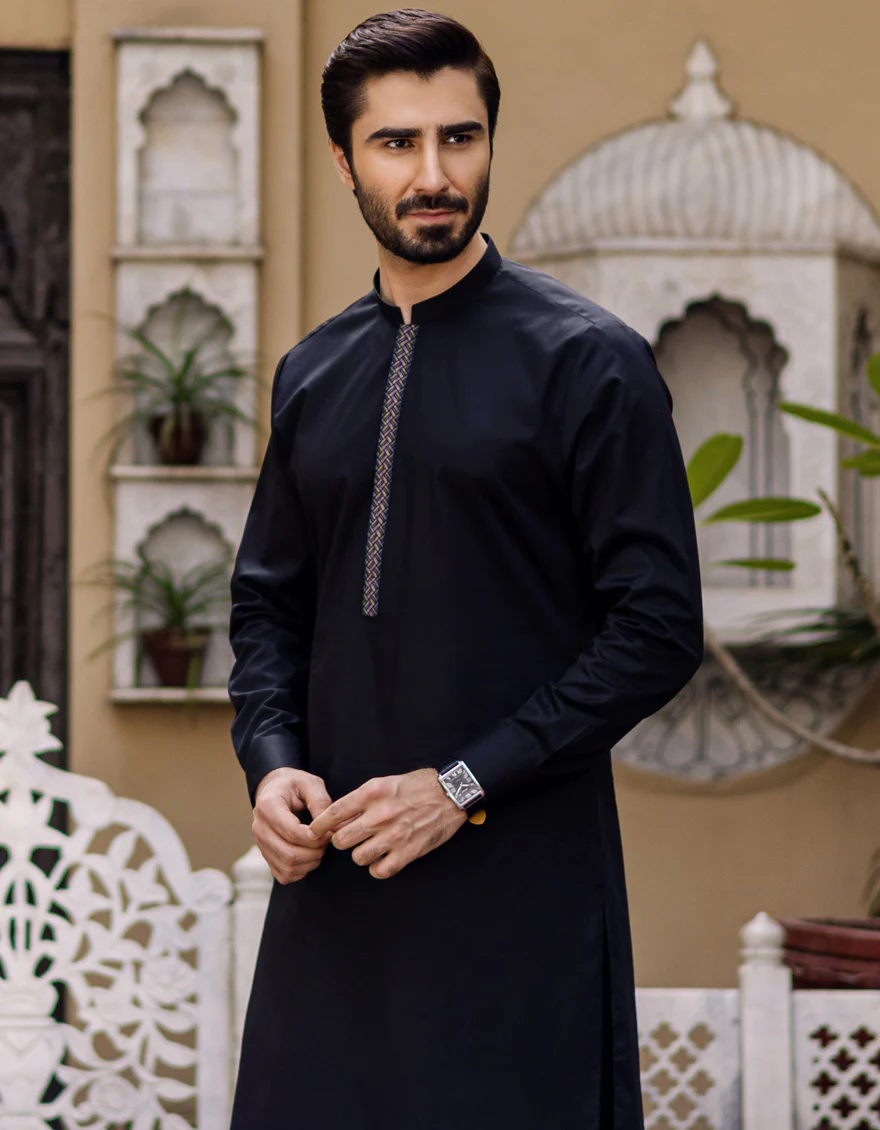 BLACK COTTON KAMEEZ SHALWAR | JJKS-S-US-34172/S22/JJ7665-SF - Image 3
