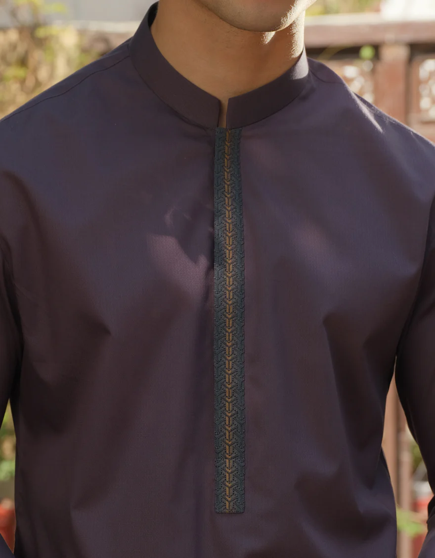 DEEP PURPLE COTTON KAMEEZ SHALWAR | JJKS-S-US-34173/S22/JJ7665-SF - Image 2