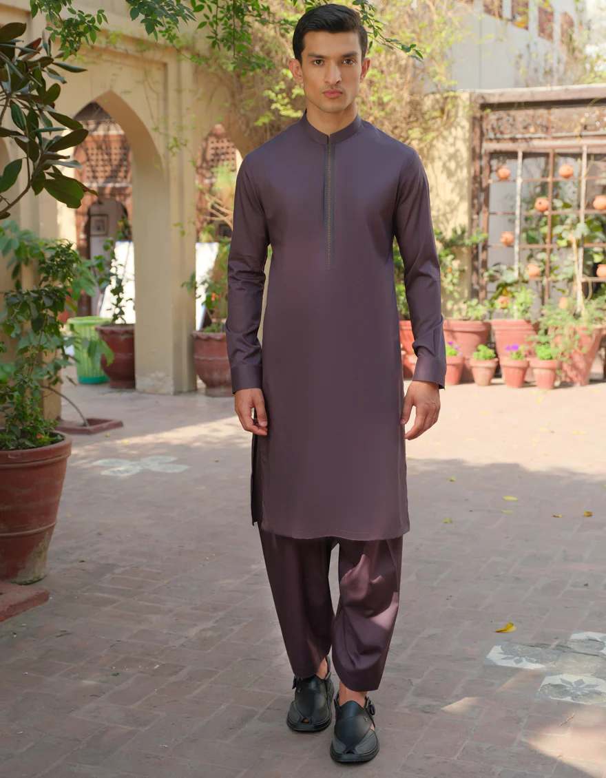 DEEP PURPLE COTTON KAMEEZ SHALWAR | JJKS-S-US-34173/S22/JJ7665-SF - Image 3