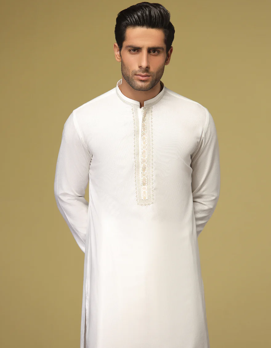WHITE BLENDED KAMEEZ SHALWAR | JJKS-S-US-34191/S22/JJ7568-FL - Image 3