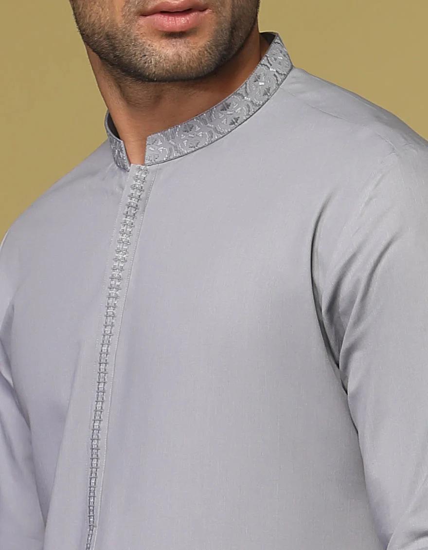 GREY BLENDED KAMEEZ SHALWAR | JJKS-S-US-34193/S22/JJ7669-SF - Image 2