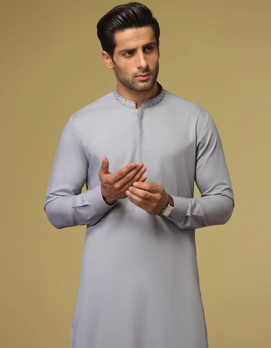 GREY BLENDED KAMEEZ SHALWAR | JJKS-S-US-34193/S22/JJ7669-SF - Image 3